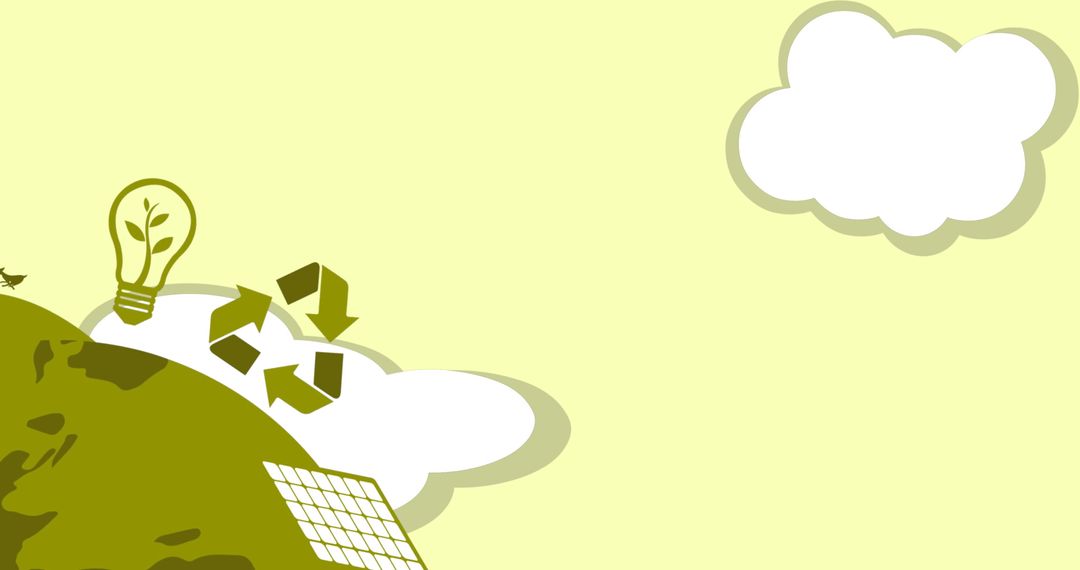 Eco-Friendly Concepts with Recycle Icons and Green Light Bulb
