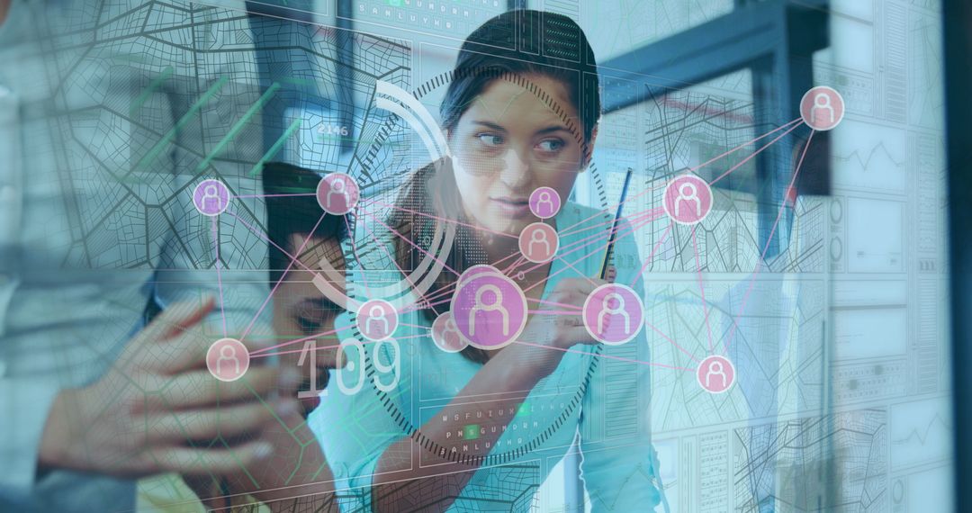 Collaborative Team Analyzing Digital Technology Interface