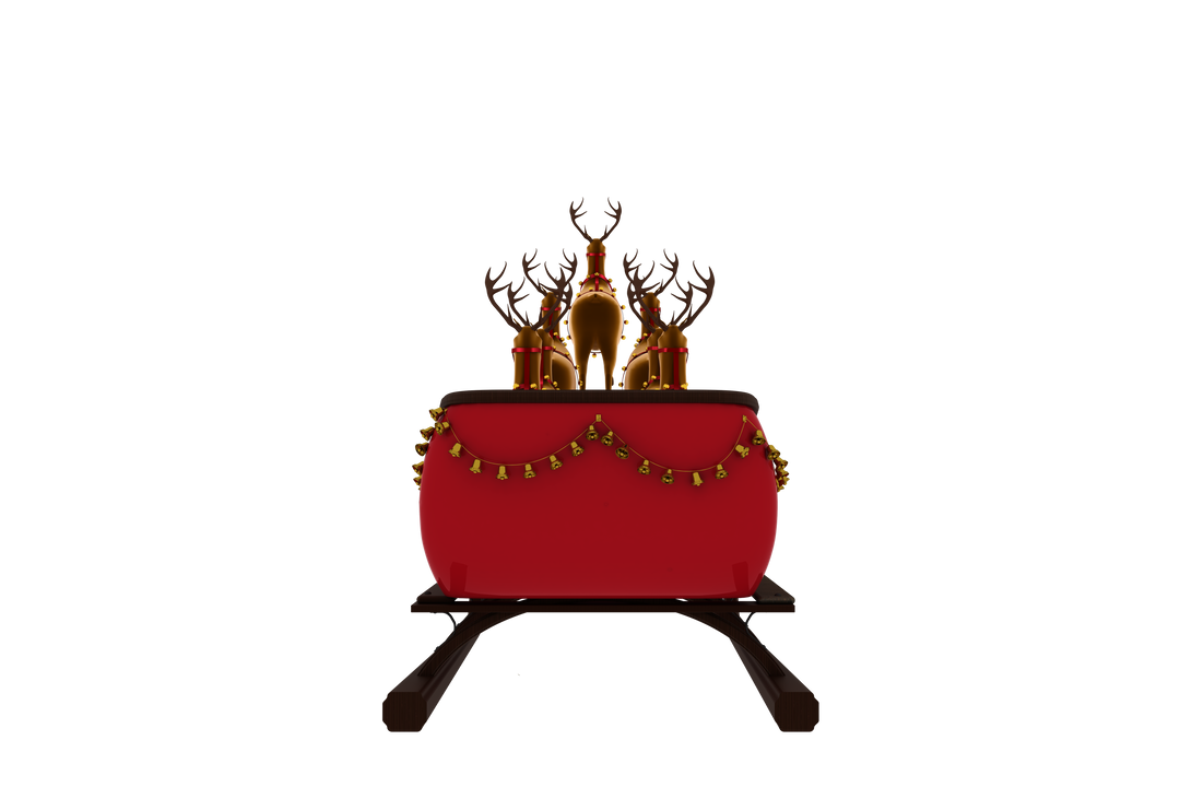 Transparent Reindeer Pulling Red Sleigh in Festive Holiday Setting - Download Free Stock Images Pikwizard.com