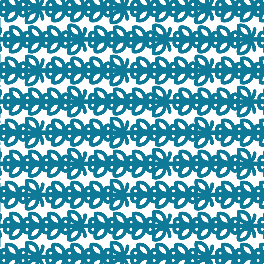 Blue Floral Abstract Pattern on Transparent Background