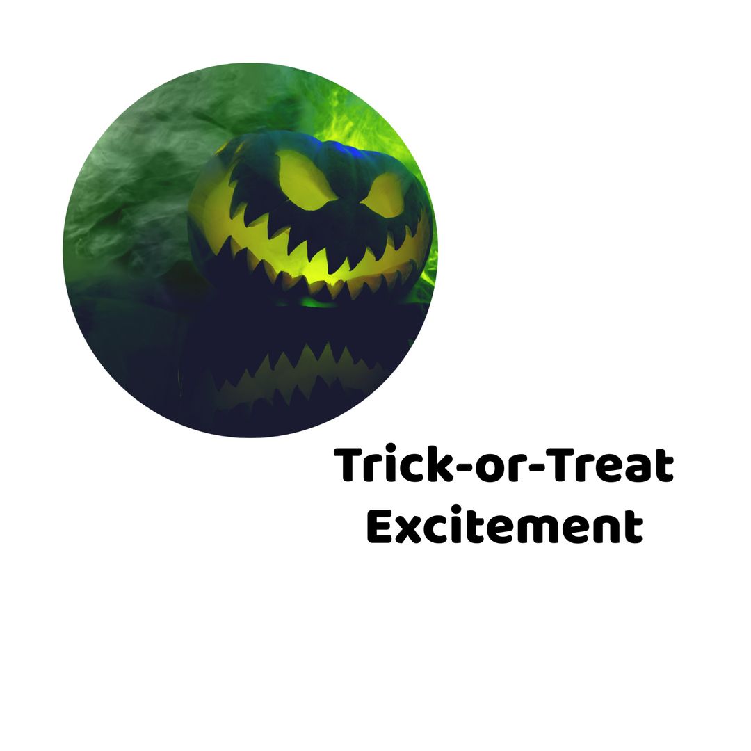 Halloween Pumpkin With Trick-or-Treat Excitement Text on White Background - Download Free Stock Templates Pikwizard.com