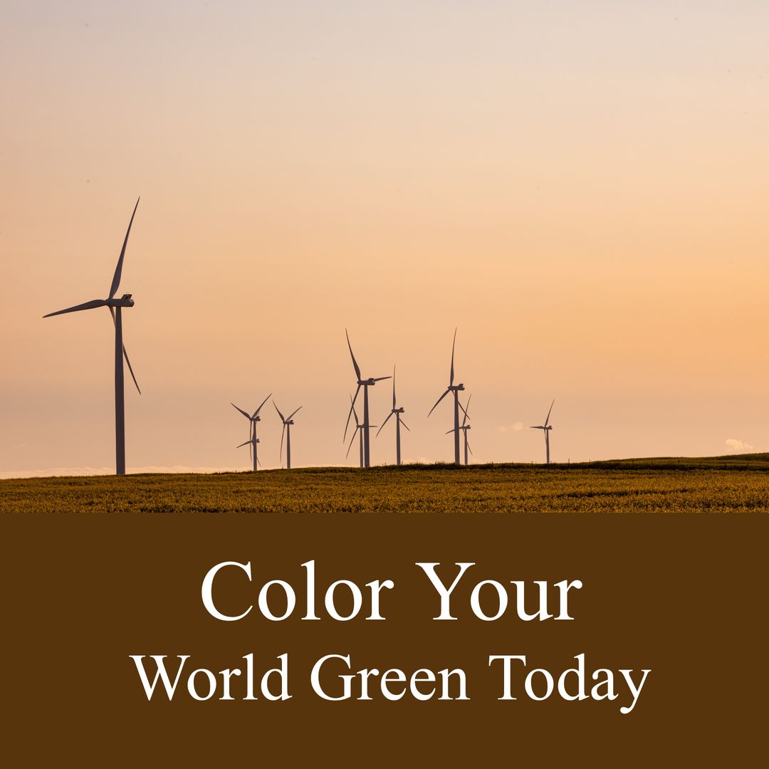 Wind Turbines Symbolizing Sustainable Energy Message