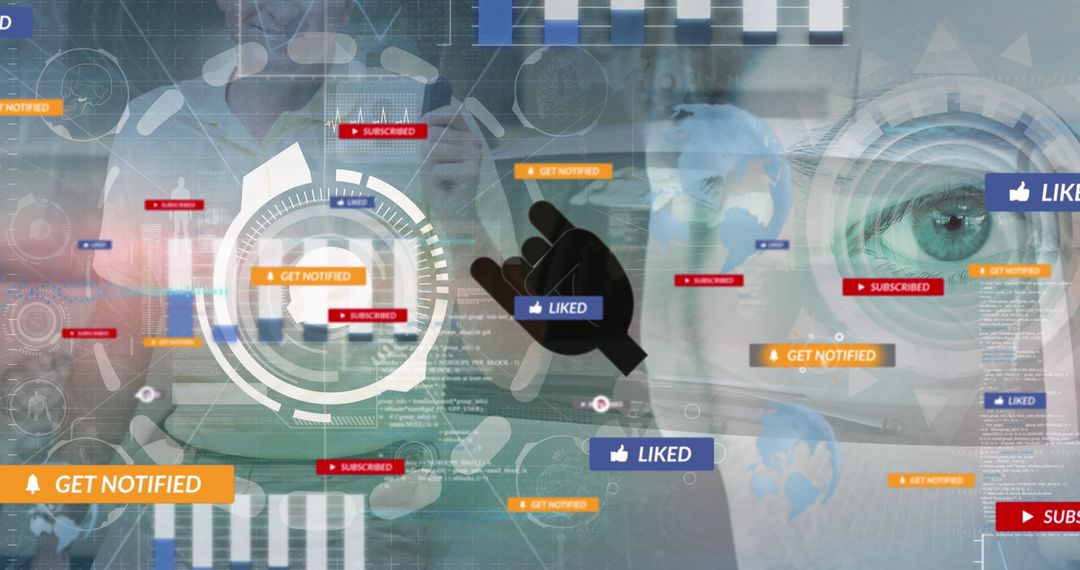 Futuristic Interface with Holographic Analytics and Notifications