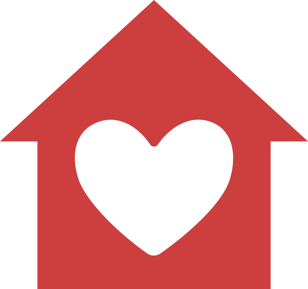 House Icon with Heart on Transparent Background
