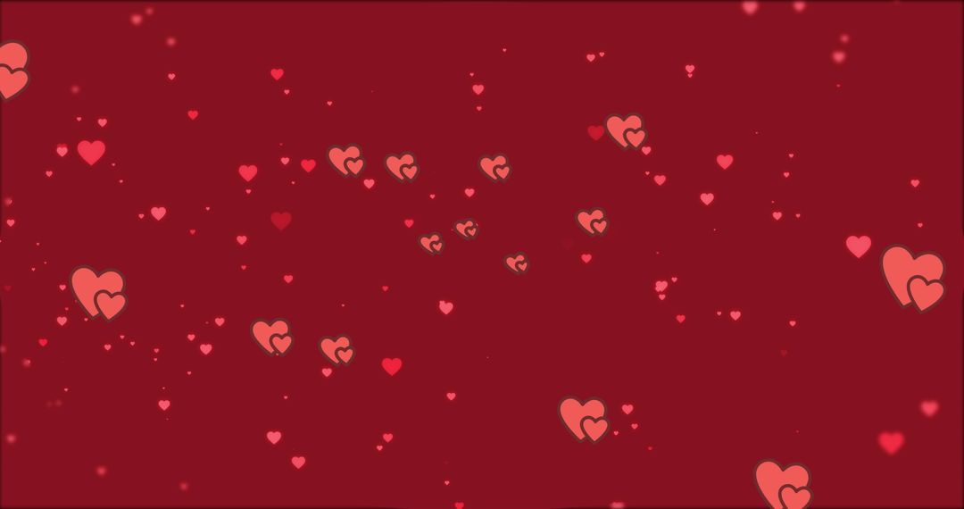 Floating Heart Illustration on Red Background for Valentine's Day - Free Images, Stock Photos and Pictures on Pikwizard.com