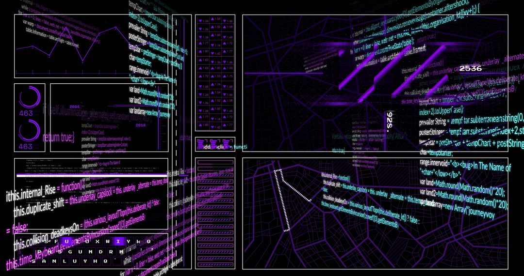 Futuristic Interface with Data Analytics Visualizations