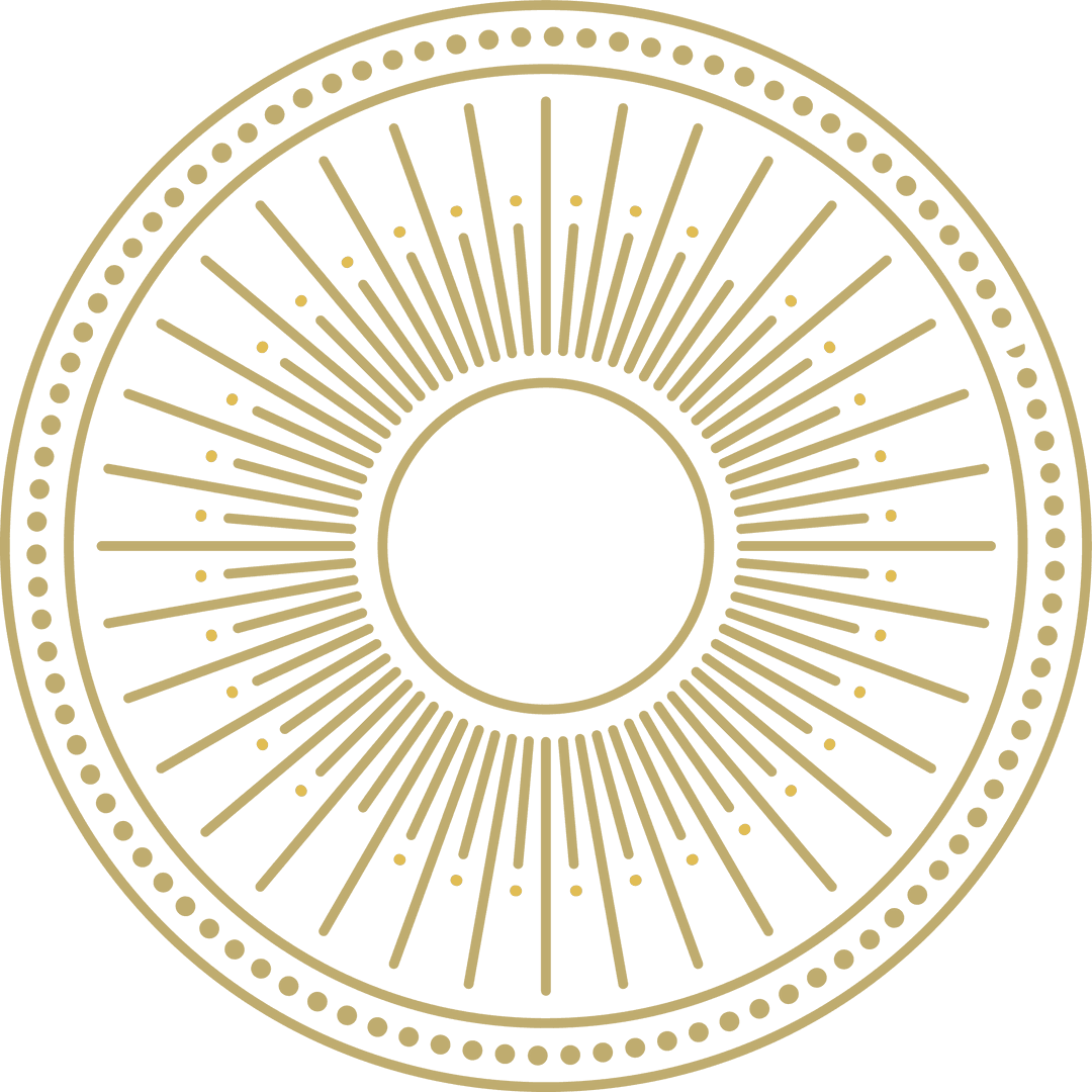 Ornamental Sunburst Emblem with Transparency for Design Projects