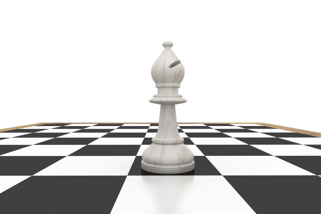 Transparent White Bishop on Chess Board Isolated - Download Free Stock Images Pikwizard.com