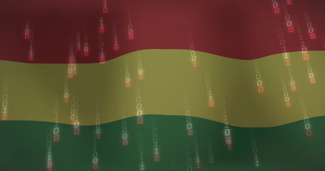 Data Streams Overlaying Bolivian Flag