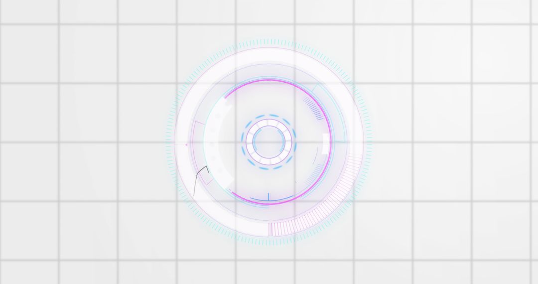 Futuristic Scanning Interface on Digital Grid Background