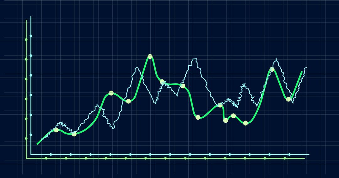 Abstract Digital Financial Chart Graph with Trends