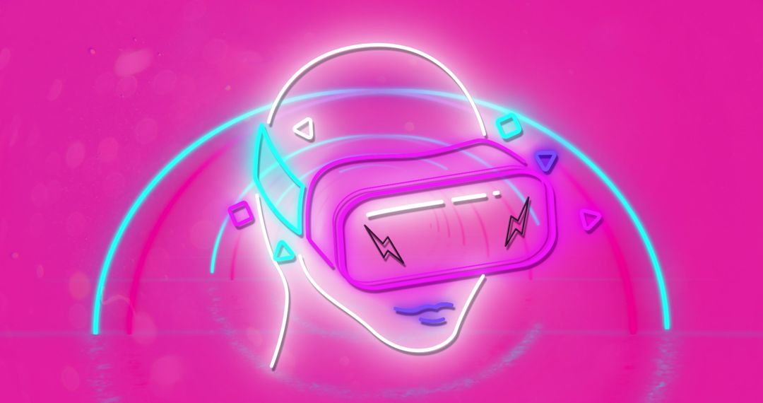 Neon VR Headset Optimistic Metaverse Vibe