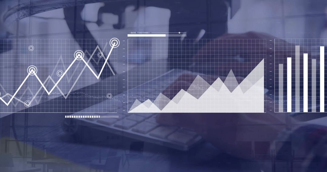 Businessman Analyzing Digital Financial Data and Graphs