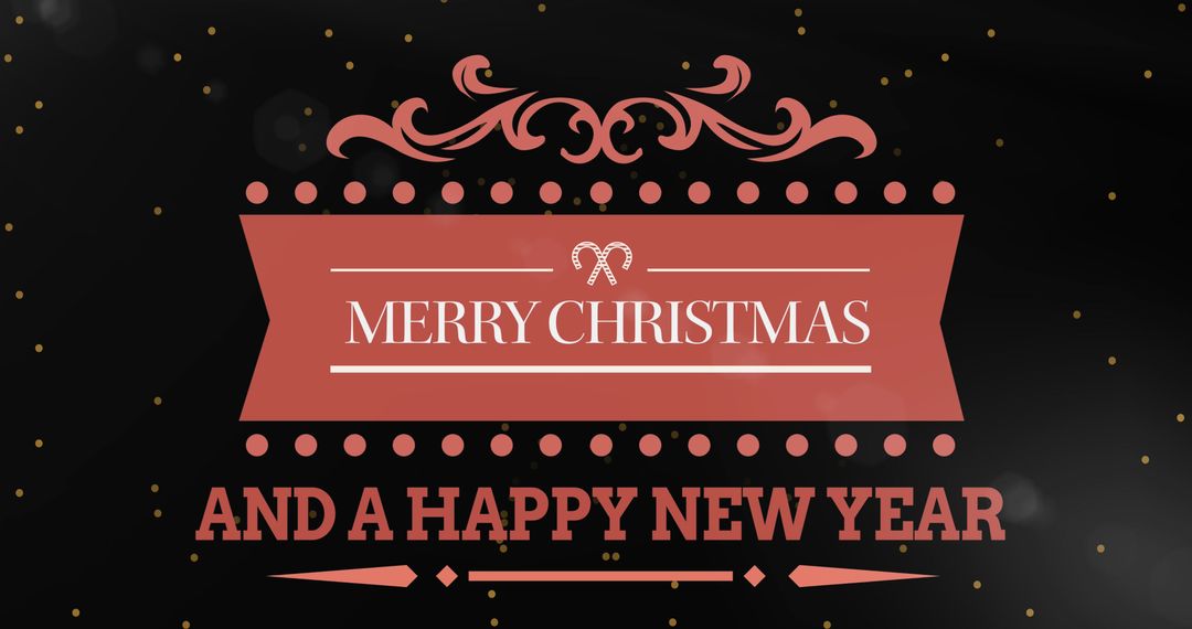 Elegant Holiday Card with Merry Christmas and Happy New Year Message