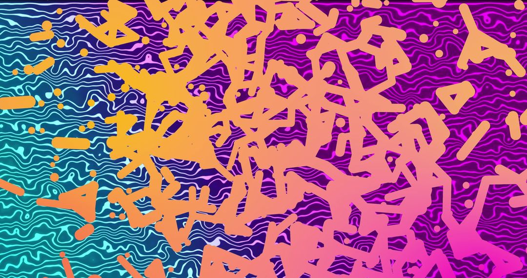 Vibrant Abstract Shapes on Divergent Background