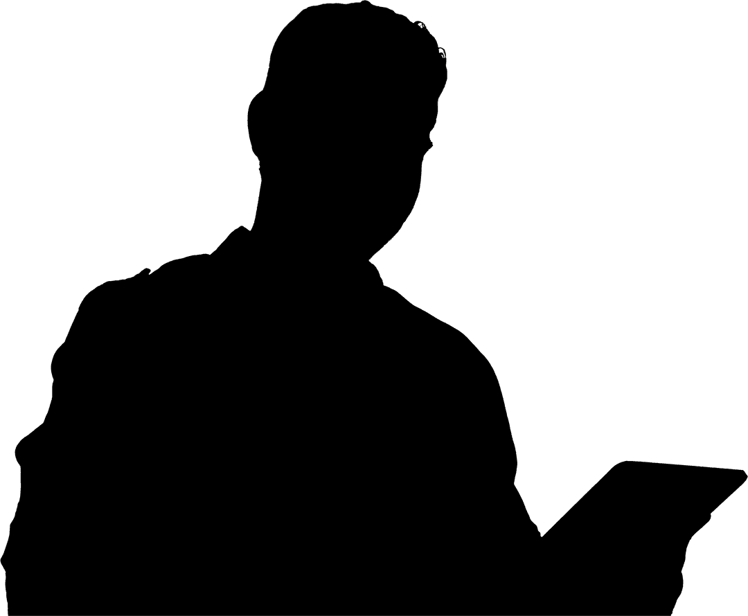 silhouette of man with notepad on transparent background - Download Free Stock Images Pikwizard.com