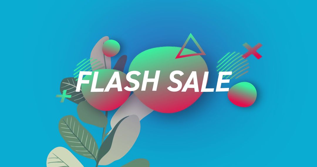 Colorful Flash Sale Promo with Moving Abstract Shapes