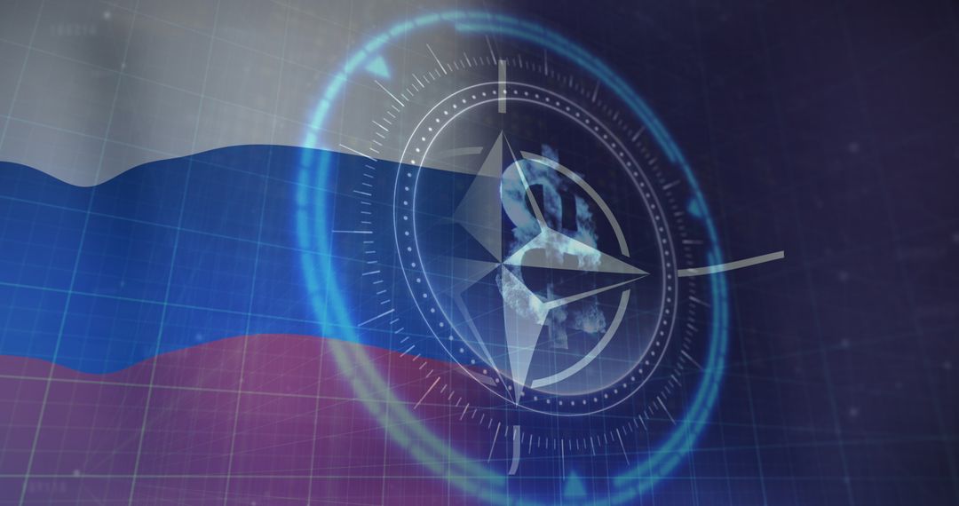 Cryptocurrency Symbol Against Russian Flag Background