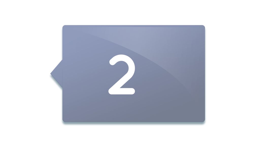 Increasing Numbers in Grey Chat Box on White Background