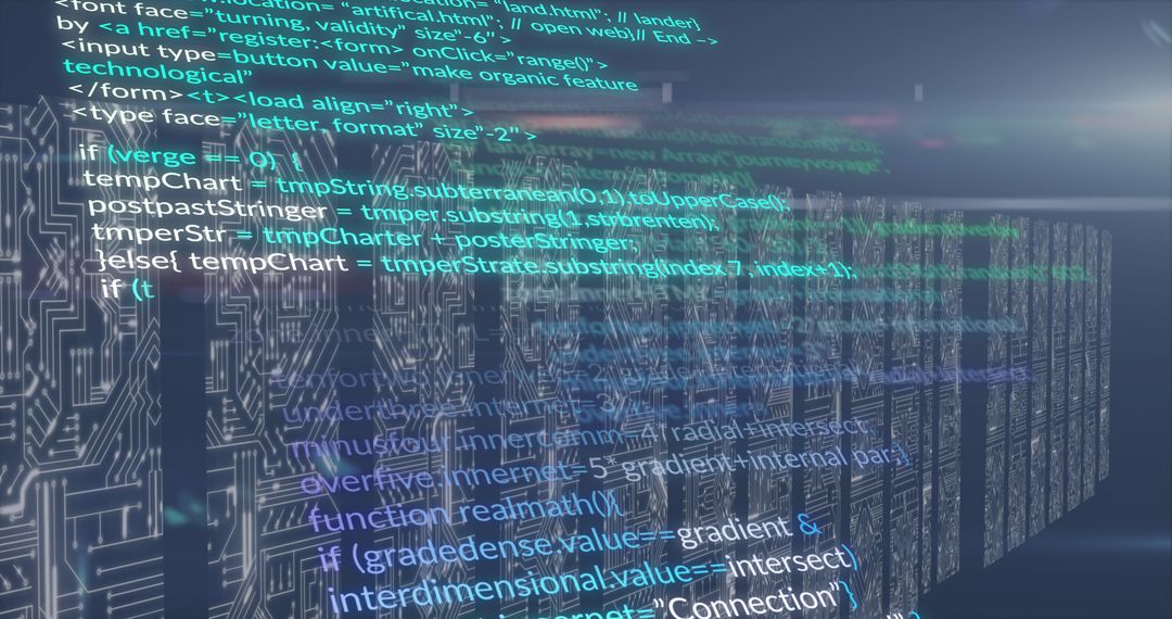 digital data processing interface with blue code background - Free Images, Stock Photos and Pictures on Pikwizard.com