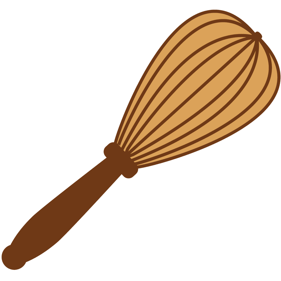 Simple Egg Whisk Illustration on Transparent Background