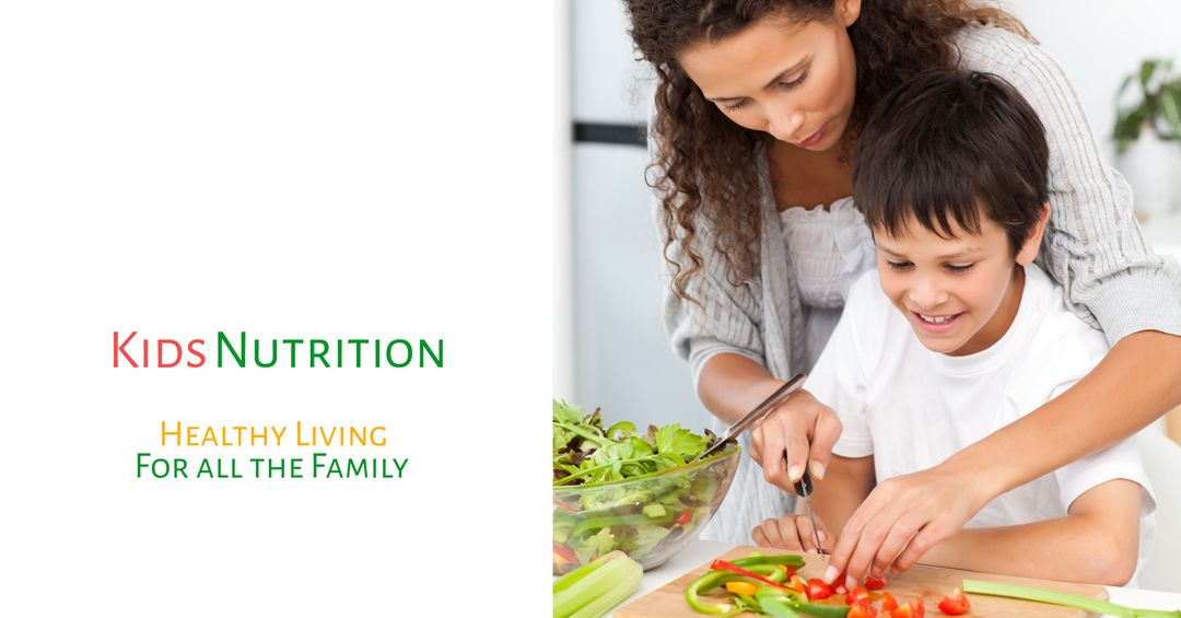 Mother and Son Preparing Salad Together for Healthy Family Lifestyle - Download Free Stock Templates Pikwizard.com