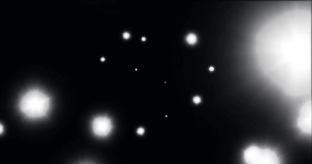 Glowing Light Spots on Dark Background: Abstract Digital Concept