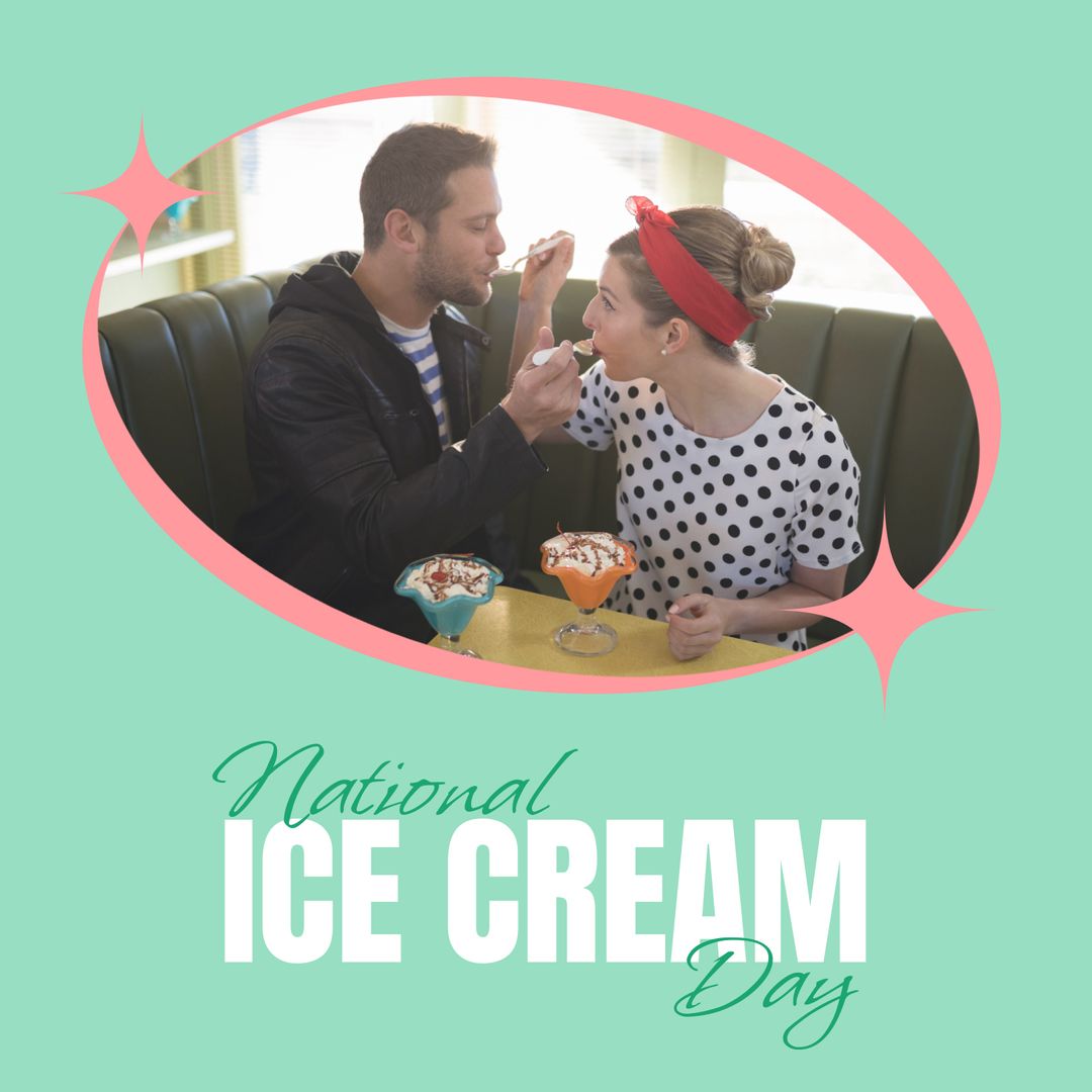 Playful Couple Celebrating National Ice Cream Day