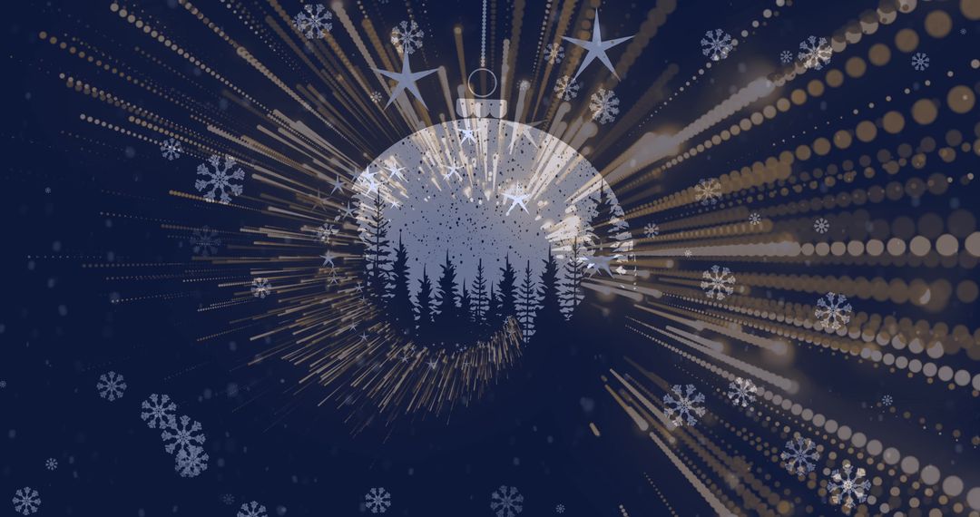 Festive Christmas Ornament in Glowing Light Trails