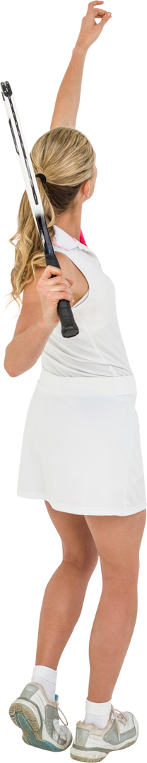 Female Tennis Player Ready to Serve Isolated on Transparent Background - Download Free Stock Images Pikwizard.com