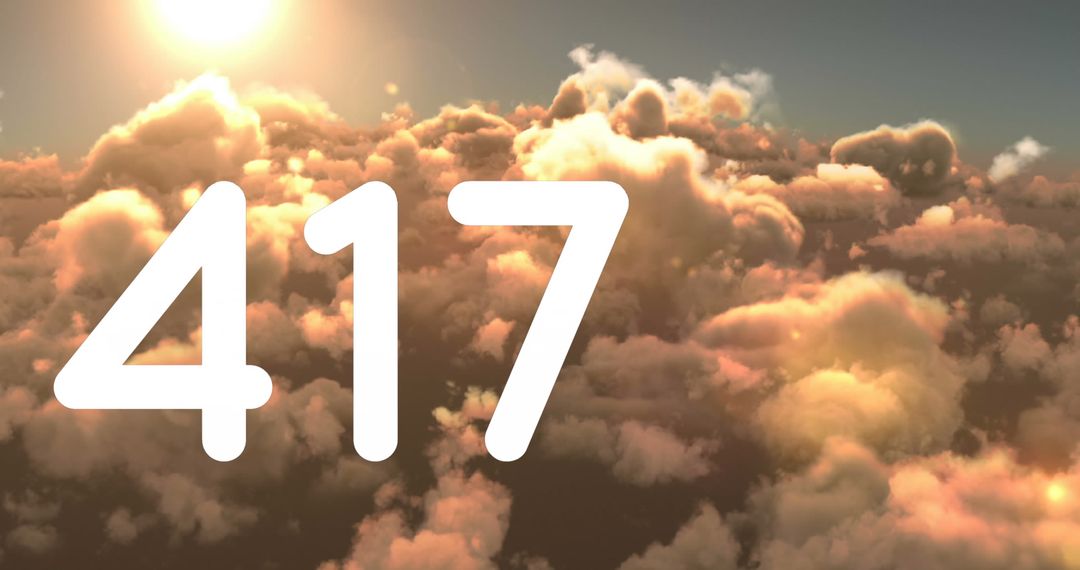 Elegant Bold 417 on Sunset Cloudy Background Symbolizing Digital Themes