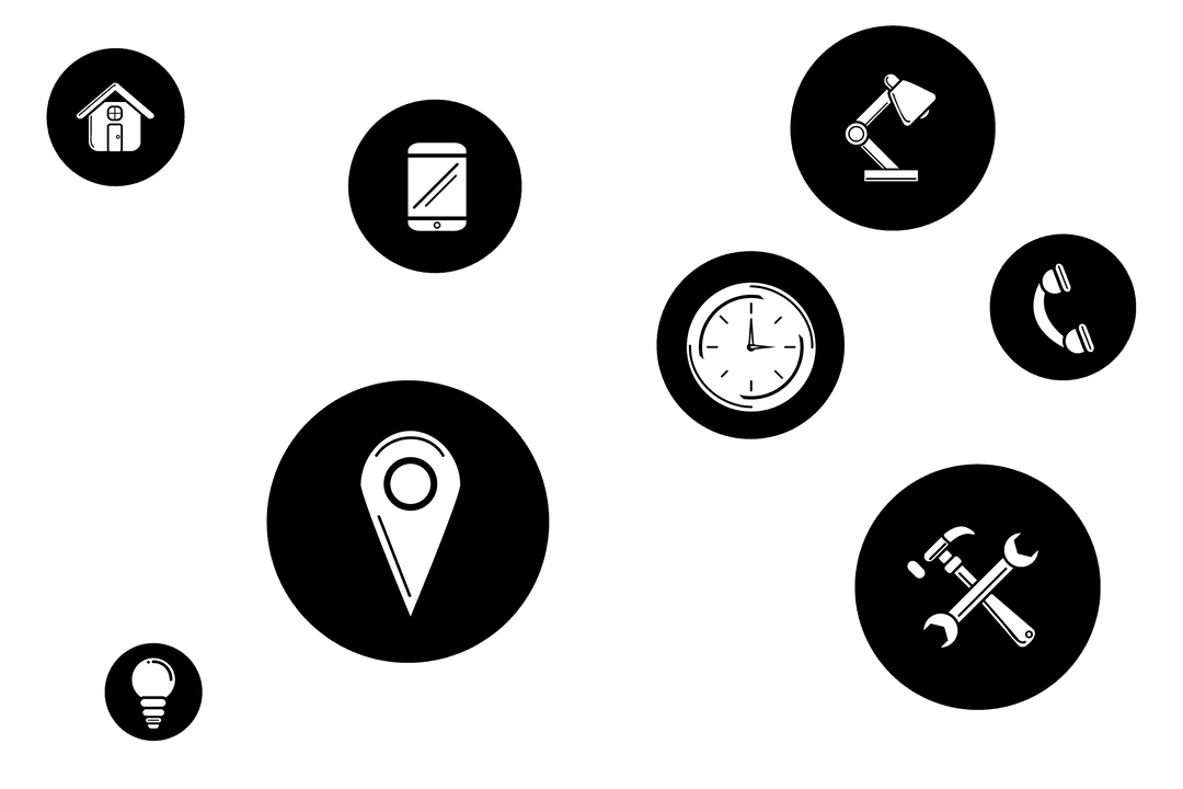 Social Media Network Icons on Transparent Background