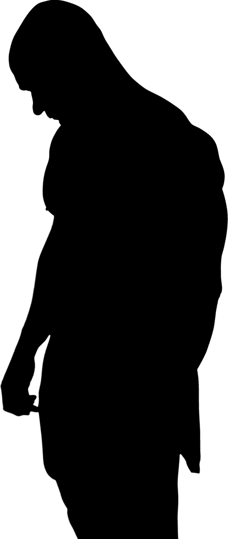 Muscular Man Silhouette on Transparent Background for Fitness Inspiration