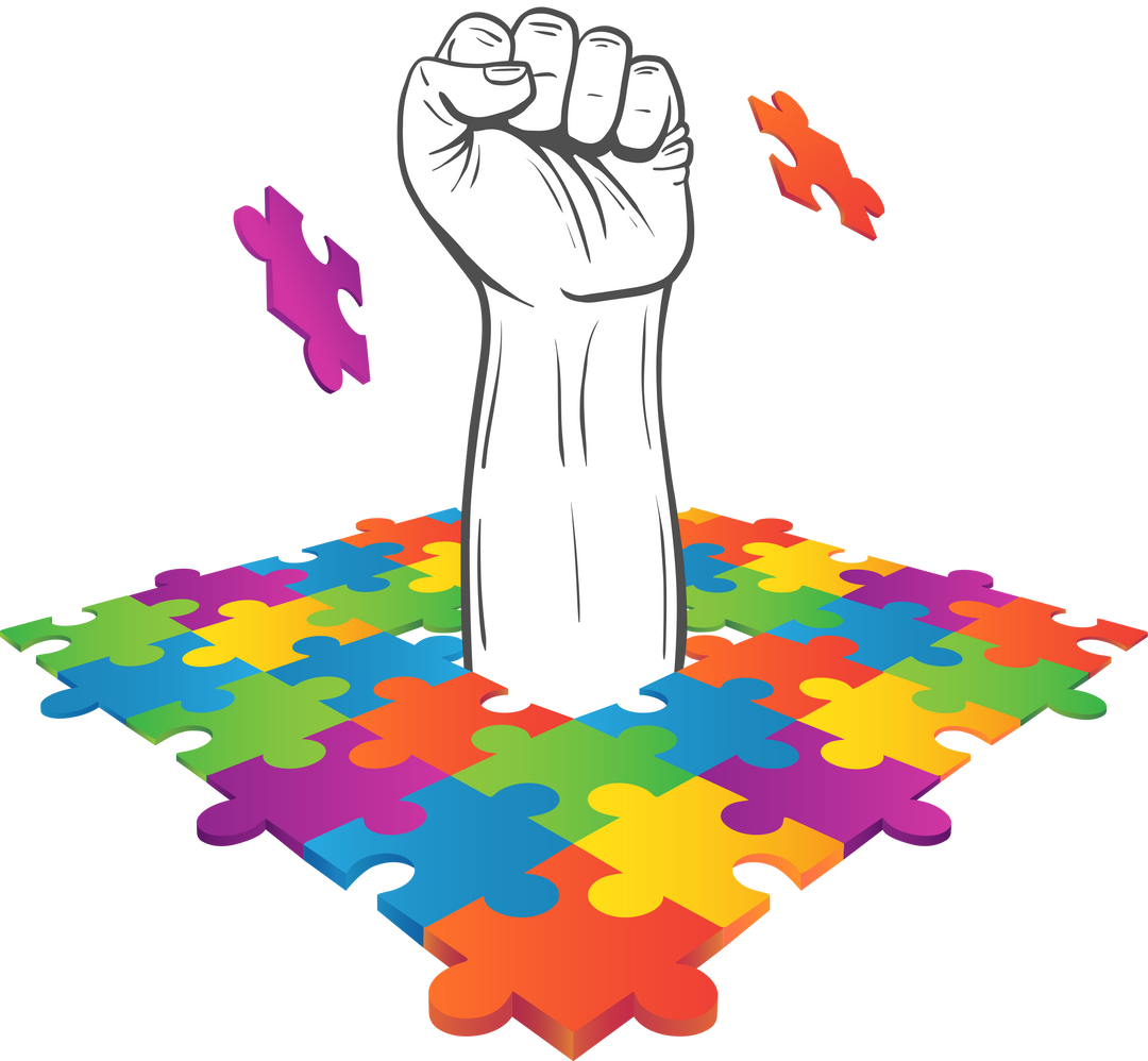 Elevated White Fist Breaking through Colorful Jigsaw Puzzles on Transparent Background - Download Free Stock Images Pikwizard.com