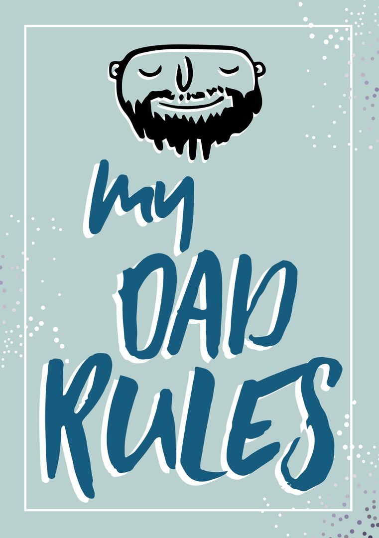 Playful Father's Day Celebratory Design with Bearded Face