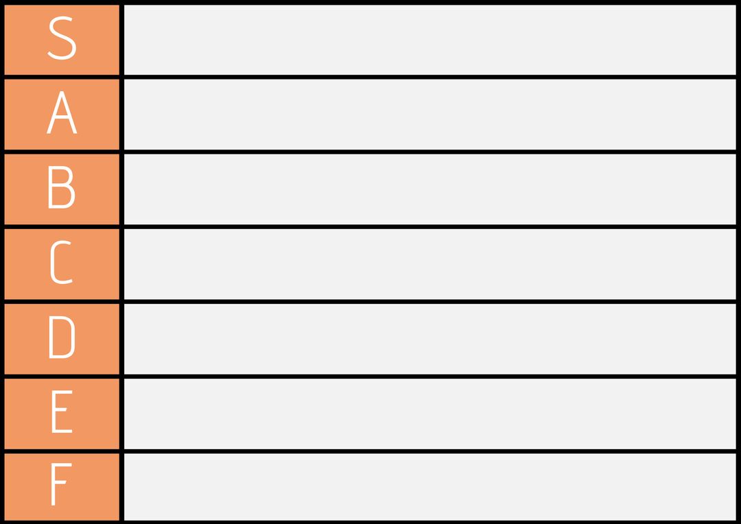 Blank Tier List Template with Labeled Rows from S to F - Download Free Stock Templates Pikwizard.com