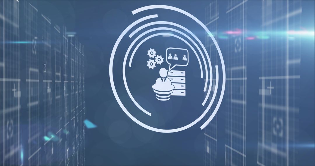 Digital Icons Integrate with Network and Technology Background