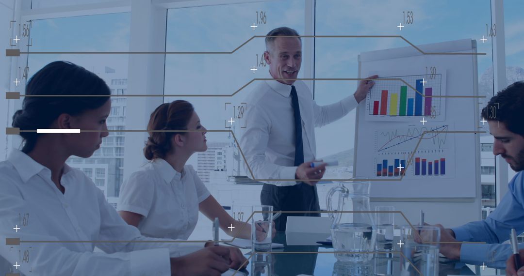 Business Team Collaborating on Financial Strategy Analysis