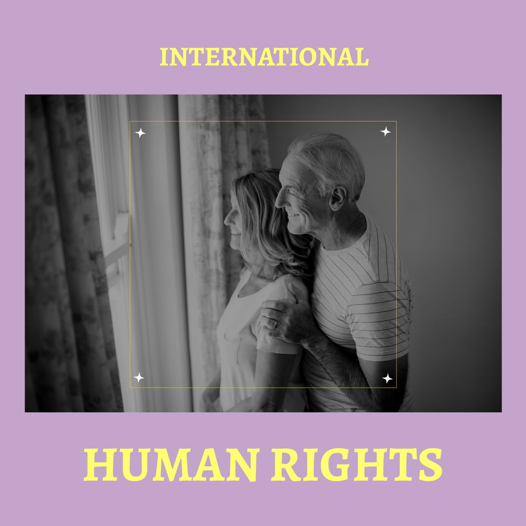 Senior Caucasian Couple Standing in Representation of Human Rights