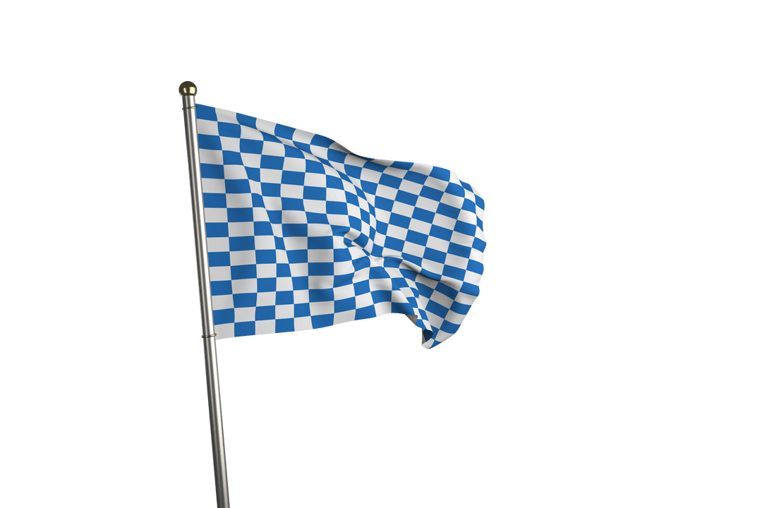Transparent Blue Checkered Flag Waving on Transparent Background - Download Free Stock Images Pikwizard.com