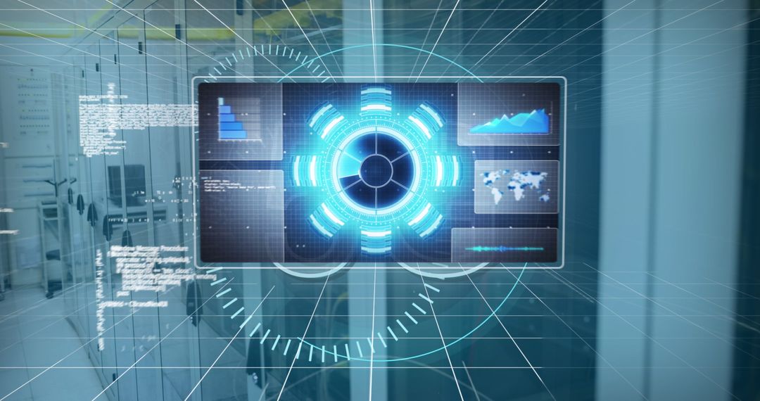 Futuristic Data Processing with Network Interface in Digital Workspace - Free Images, Stock Photos and Pictures on Pikwizard.com