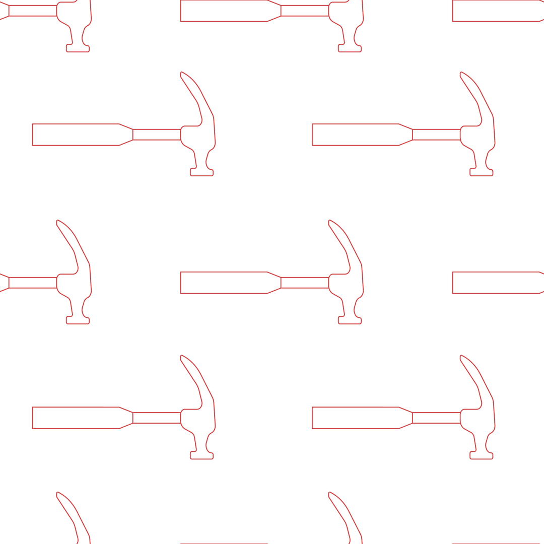 Transparent Red Hammer Pattern on Clear Background