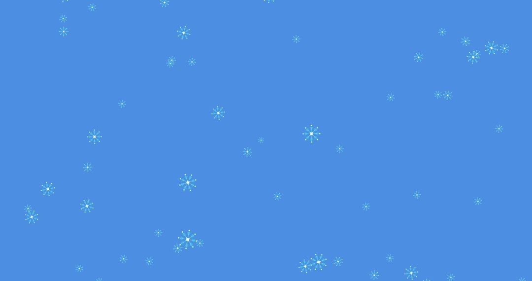 Falling Snowflakes on Blue Background with Red Accents