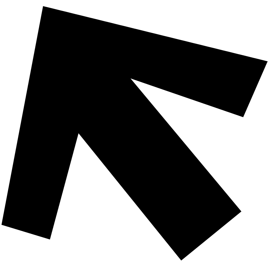 Sleek Black Arrow with Transparent Background for Direction