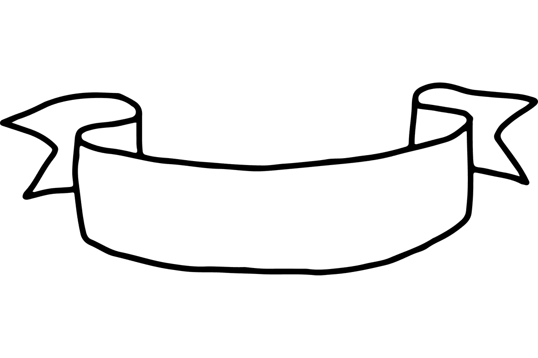 Black Ribbon Banner on Transparent Background with Copy Space