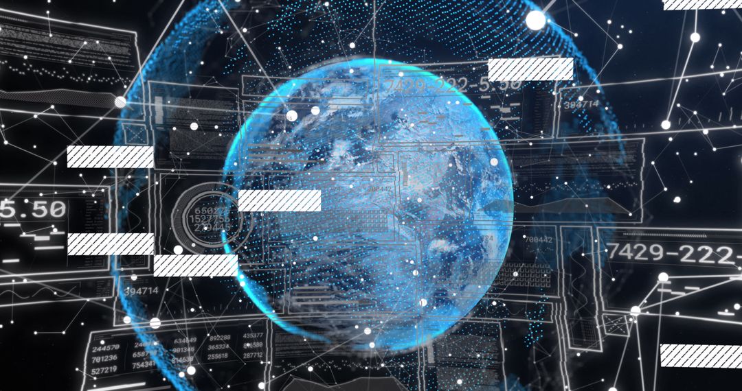 Global Network and Digital Data Processing Visualization - Free Images, Stock Photos and Pictures on Pikwizard.com