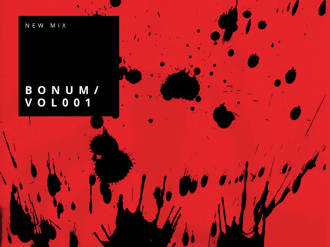 Edgy Music Mix Promotion Design with Red and Black Ink