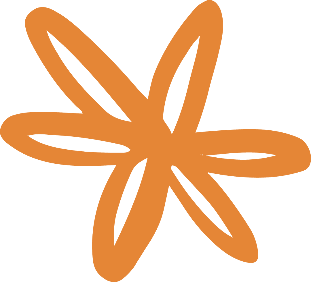 Abstract Geometric Orange Star on Transparent Background