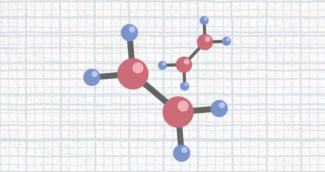 Colorful Abstract Molecules on Grid Background
