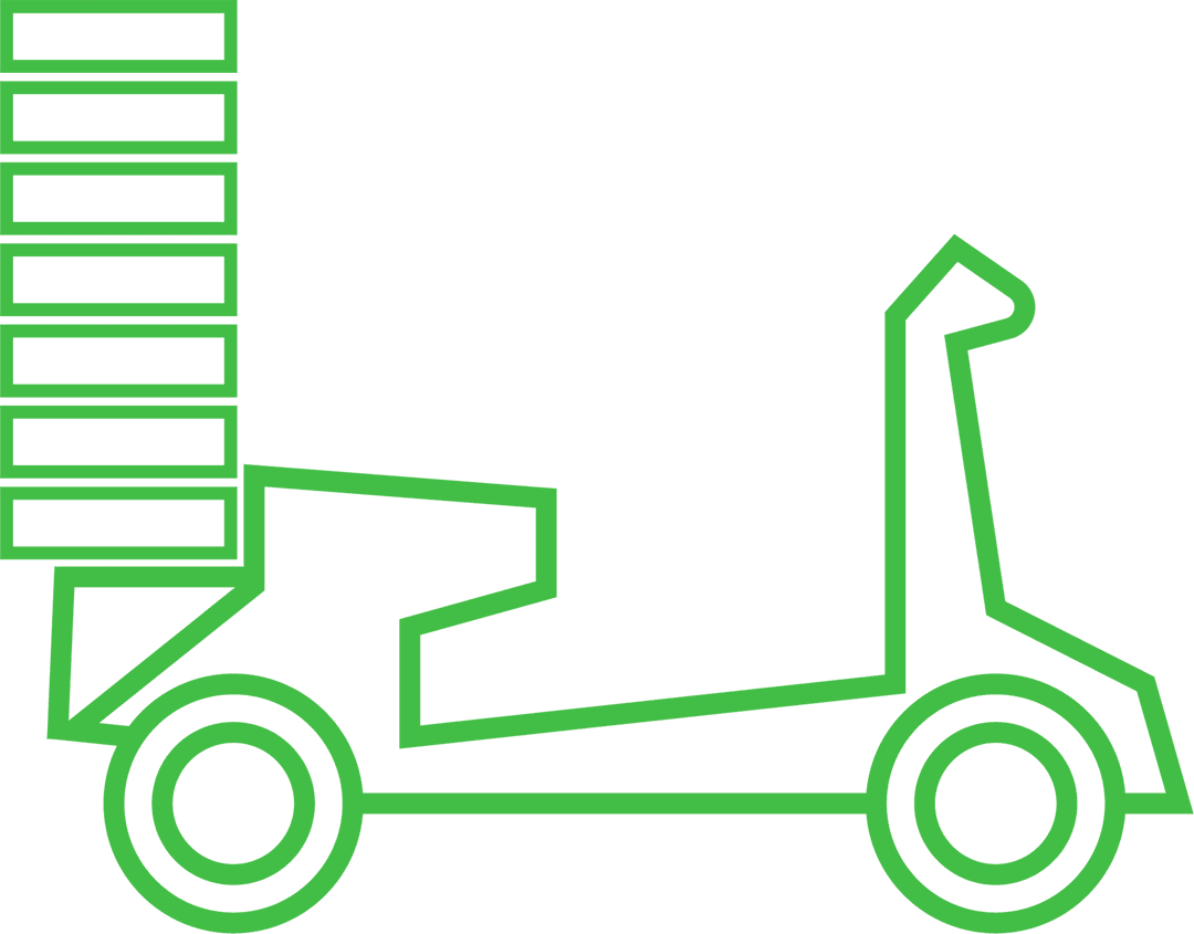 Green Forklift Vector Illustration on Transparent Background